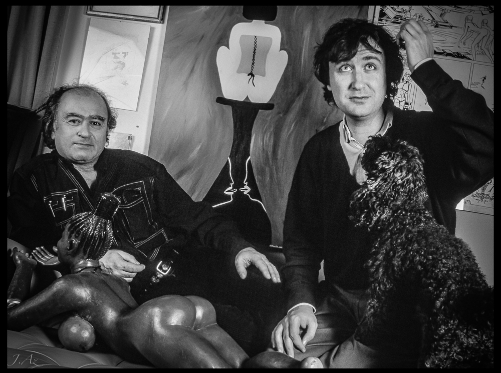 NOUS SOMMES TOUS CHARLIE... Hommage a Wolinski, photographié ici avec Plantu.